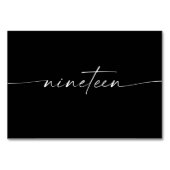 Élégante Mini Script Cartes de Table Numéro Dix-ne (Devant)
