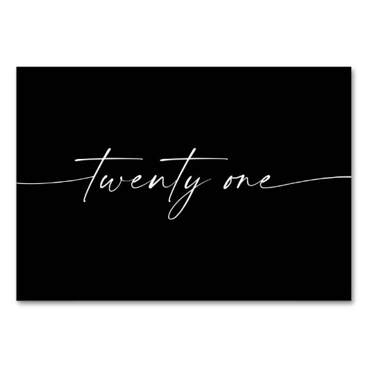 Élégante Mini-Script Cartes de tableau Numéro 21 (Dos)