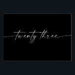 Élégante Mini-Script Cartes de tableau Numéro 23<br><div class="desc">This Table Number Design dans le classement électronique minimal. Click the "Click to customize further" button to edit the script wording's color and the background color. See the entire collection for more matching items !</div>