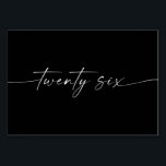 Élégante Mini-Script Cartes de tableau Numéro 26<br><div class="desc">This Table Number Design dans le classement électronique minimal. Click the "Click to customize further" button to edit the script wording's color and the background color. See the entire collection for more matching items !</div>