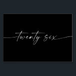 Élégante Mini-Script Cartes de tableau Numéro 26<br><div class="desc">This Table Number Design dans le classement électronique minimal. Click the "Click to customize further" button to edit the script wording's color and the background color. See the entire collection for more matching items !</div>