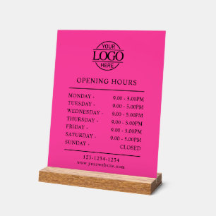 Elegante Minimaal Bight Roze Zakelijke Openingsure Acryl Bord
