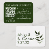 Elegante Minimaal Bladeren Groene Olijf Jager Web Informatiekaartje (Voorkant / Achterkant)