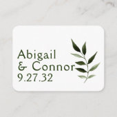 Elegante Minimaal Bladeren Groene Olijf Jager Web Informatiekaartje (Achterkant)