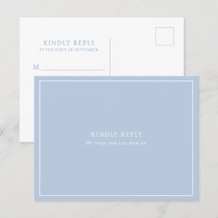 Elegante Minimaal Dusty Blue Lijst Maaltijdkeuze R Briefkaart