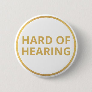Elegante Minimaal Wit Goud Tekst Hard van het Geho Ronde Button 5,7 Cm