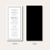 Elegante Minimaal Zwart En Wit Huwelijk Menu