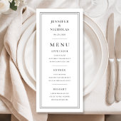 Elegante Minimaal Zwart En Wit Huwelijk Menu
