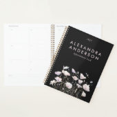 Elegante Minimal Boho Pink Wildflowers Waterverf Planner (Display)