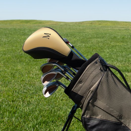 Elegante Minimal Faux Gold Monogrammed Golfheadcover (Insitu)