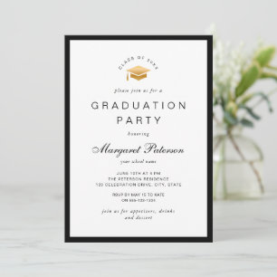 Elegante Minimal Gold Afstudeerder Pet Graduation  Kaart