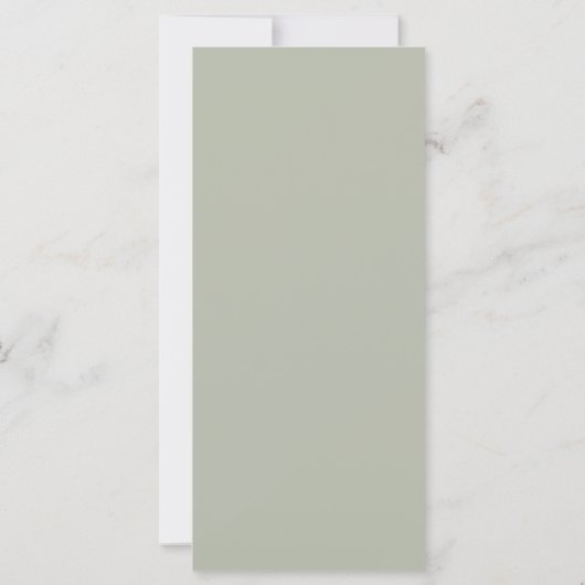 Elegante Minimal Sage Green Wedding Menu Kaart (Achterkant)