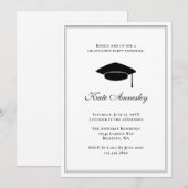 Elegante minimale afstudeerfeest kaart (Voorkant / Achterkant)