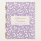 Elegante minimale bloemenbladeren patroon script planner (Voorkant)