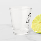 Elegante minimale botanische bruiloft monogram shot glas (Links)