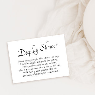Elegante, Minimale Bruidsdisplay Shower Cadeaubon Informatiekaartje