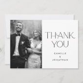 Elegante Minimale Bruiloft Foto Dank u kaart (Voorkant)