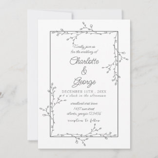 Elegante minimale bruiloft kaart