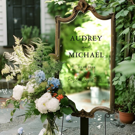 Elegante, minimale bruiloft raamsticker