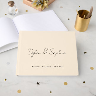 Elegante minimale bruiloft verlovingsfeest onderte gastenboek