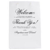 Elegante minimale bruiloft welkom medium cadeauzakje (Voorkant)