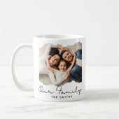 Elegante minimale familiefoto koffiemok (Links)