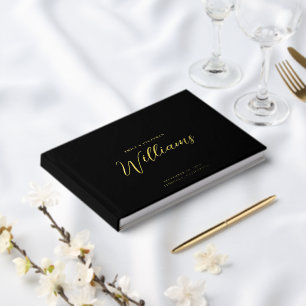 Elegante minimale gouden folie bruiloft gastenboek