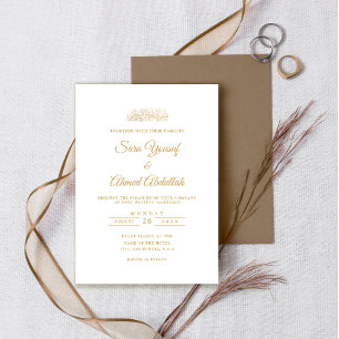 Elegante Minimale Gouden Stijlvolle Script Moslim  Kaart