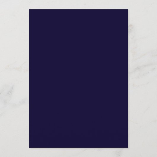 Elegante minimale hemelse Midnight Blue bruiloft Menu (Achterkant)