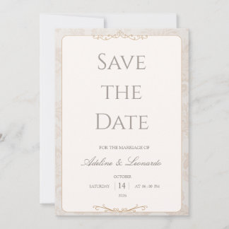 Elegante minimale huwelijkskaart save the date
