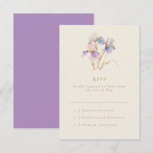 Elegante Minimale Iris Bloem RSVP Kaartje