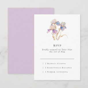 Elegante minimale iris bloemig RSVP kaartje