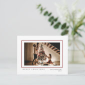 Elegante minimale kerst | Modern familieportret Feestdagenkaart (Staand voorkant)