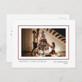 Elegante minimale kerst | Modern familieportret Feestdagenkaart (Voorkant / Achterkant)