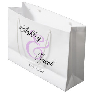 Elegante Minimale Lichtpaarse Trouwnaam Groot Cadeauzakje