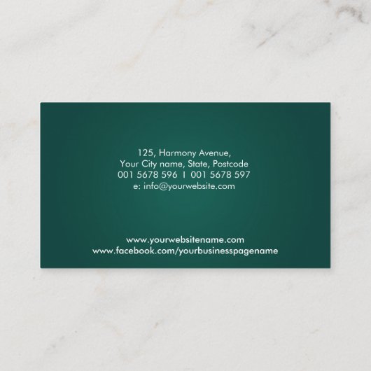 Elegante minimale Lotus Acupunctuur Naalden Visitekaartje (Achterkant)