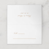 Elegante minimale moderne Gold Script Trouwtafel (Buitenkant ongevouwen)