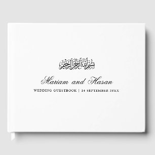 Elegante minimale moderne zwarte script moslim bru gastenboek
