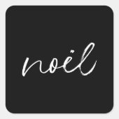 Elegante Minimale Noel Kerst Vierkante Sticker (Voorkant)