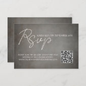 Elegante Minimale QR Code Bruiloft RSVP Response K (Voorkant / Achterkant)