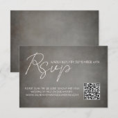 Elegante Minimale QR Code Bruiloft RSVP Response K Kaartje (Voorkant / Achterkant)