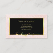 Elegante minimale roze en zwarte make-up artiest visitekaartje (Achterkant)