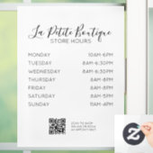 Elegante minimale Script Store Uren QR-code Raamsticker (Huis)