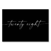 Elegante minimale script tafelkaarten nummer 28 kaart (Achterkant)