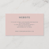 Elegante minimale stoffige roze QR Code website Informatiekaartje (Voorkant)