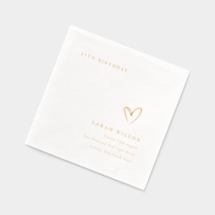 Elegante minimale topografie hartverjaardag folie servetten