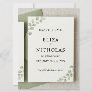 Elegante Minimale Trouwkaart 'Save the Date' Save The Date