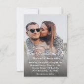 Elegante minimale typografie foto bruiloft kaart (Voorkant)