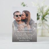 Elegante minimale typografie foto bruiloft kaart (Staand voorkant)