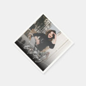 Elegante minimale verjaardagsfeestje foto modern s servet (Hoek)